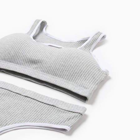 Female set (top, panties) Gray color, size 44-46-1