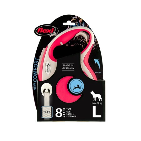 Roulette Flexi New Line Comfort L (up to 50 kg) tape, 8 m gray/red-1