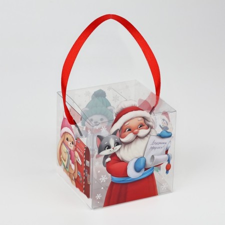 PVS gift box, Santa Claus, 10 x 10 x 10 cm, New Year-1