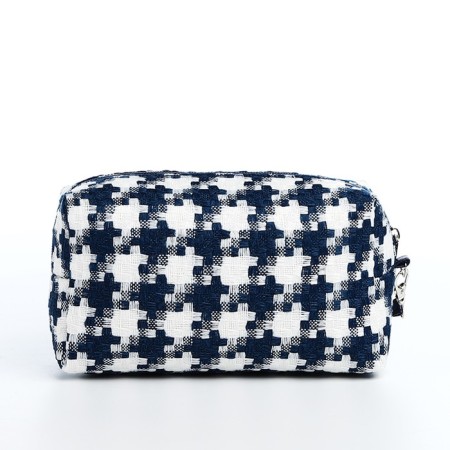 Cosmetic bag with lightning, white/blue color-1
