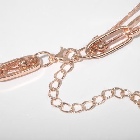 Piece "chain" three threads, color pink gold, 66 cm-1