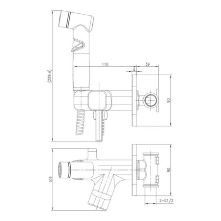 LEMARK SOLO LM7165GM bideter, with hygienic shower, built -in, brass, graphite 97973-1