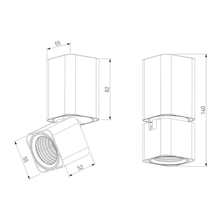 Lamp ceiling Elektrostandard, Cubus LED 10 W, 55x55x140 mm, IP20, white color-3