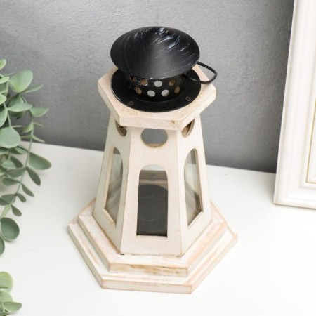 Summary of the tree on 1 candle "Lantern-Inga" white 22x13.8x12.8 cm-2