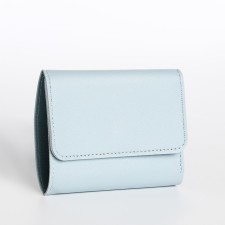 Women's wallet on the button, blue color