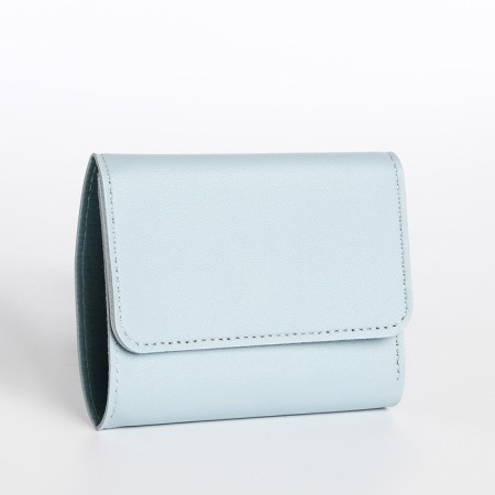 Women's wallet on the button, blue color