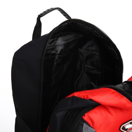 Tourist backpack on lightning, 4 external pockets, red/black color-9