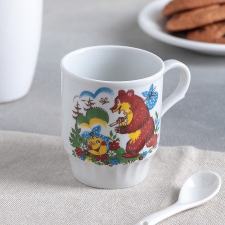 Porcelain mug "Russian field. Funny Kolobok ”, 210 ml, d = 7 cm, MIX drawing-3