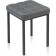 Baya Metal/Eco -leather stool, black/gray 35x35x45 cm