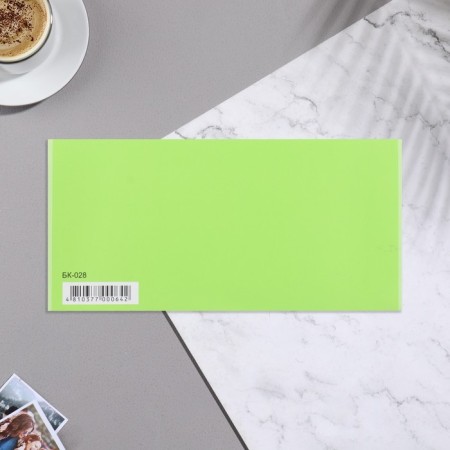 Money envelope "Universal" velvet, butterfly, green background, 19x9.3 cm-2