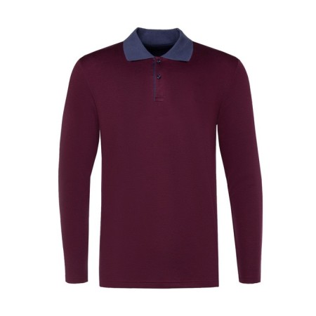 Male polo with long sleeve, burgundy color, size 44 (s)-5