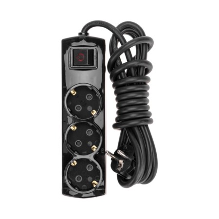 Extension cord Premium 3 nests, 3m, 3x1.5mm², s/s, with a switch, black rexant-1