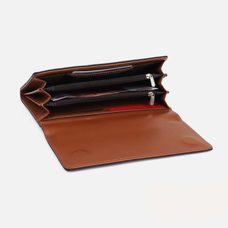 Women's wallet on magnets, brown color-2