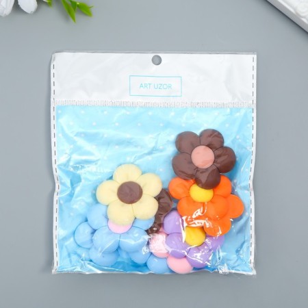 Decor for creativity rubber "Puff flower" set 10 pcs mix 3.8x3.8 cm-3