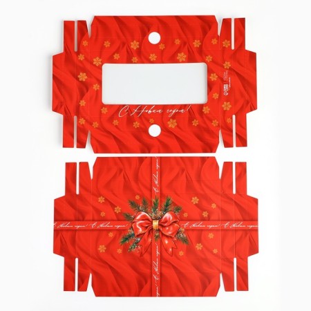 Chocolate box “Happy New Year!”, With a window, 16.4 x 8.4 x 1.7 cm, New Year-5