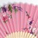 Fan bamboo, textiles h = 21 cm "flowers" with a cover, pink