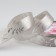 Satin tape with embossing "Delicate leaves", 25 mm, 18 ± 1 m, gray/silver color No. 179
