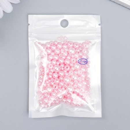 Beads for creativity plastic "Round. Pink powder" d = 3-8 mm, set 10 grams-2