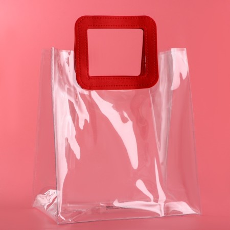Gift package from PVC, red, 25 x 28 x 15 cm-3