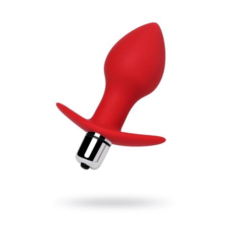 Anal vibration trough Glam, silicone, red color, size 9.7 cm, d = 4 cm