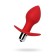 Anal vibration trough Glam, silicone, red color, size 9.7 cm, d = 4 cm