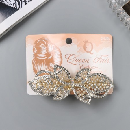 Hair hairpin "Libya" petals Galant, 9 cm, gold-2