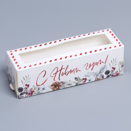 Box for Makarun "Snow Wreath" 18 x 5.5 x 5.5 cm, New Year