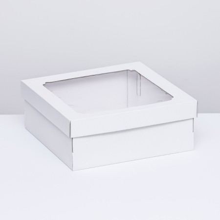 Self -charged box, with a window, white, 30 x 30 x 12 cm-1