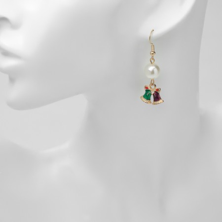 New Year! Earrings "New Year" bells, colored in gold-2