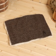 Board felt rug with sheepskin, 40x30 cm