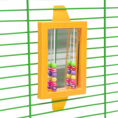 Игрушка для птиц "Зеркало с бусами", 13 х 6,7 см, микс цветов-3