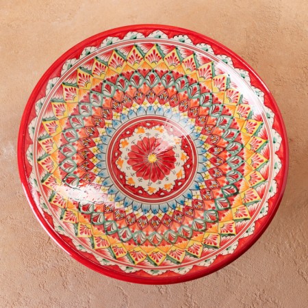 Largan Rishtan ceramics "Flowers", 33 cm, red-1