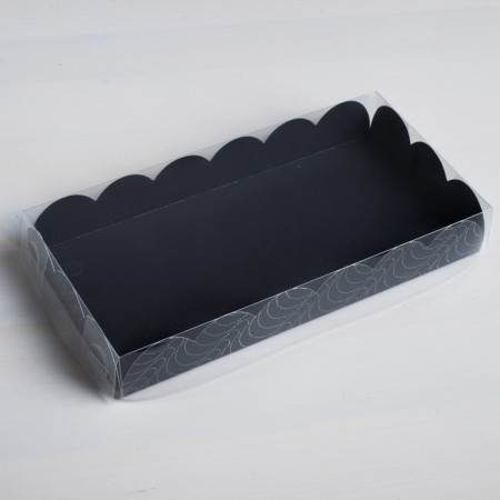 Cookie box, confectionery packaging with PVC lid, Present, 21 x 10.5 x 3 cm-1