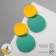 Earrings Metal "ladies" circles, duo, yellow-smoker color