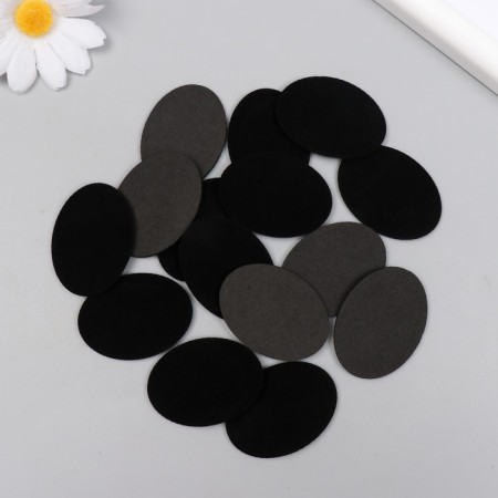Decor "Oval" Black 4x3 cm foam velvet (set 15 pcs)-2