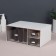 BASIC organizer for storage, multi -level, 3 sections, 22.9 × 17.5 × 10 cm, white/transparent color