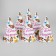 Paper cap “Happy birthday!”, With butterflies, set of 6 pcs., 16 cm