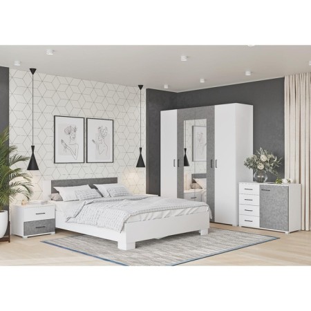 Bedside table, 500x410x452, white/concrete-4