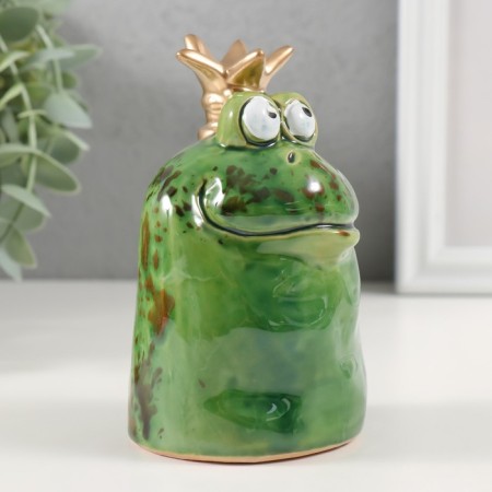 Souvenir Ceramics "Frog-Prince in the Crown" 6.7x6.8x11.8 cm-1
