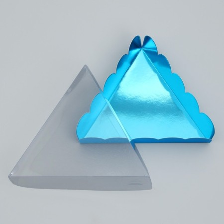 Cookie box, confectionery packaging with PVC lid, “blue”, 18 x 3 cm-2
