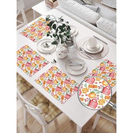 A set of napkins for setting the table "Gingerbread evening", rectangular, size 32x46 cm, 4 pcs