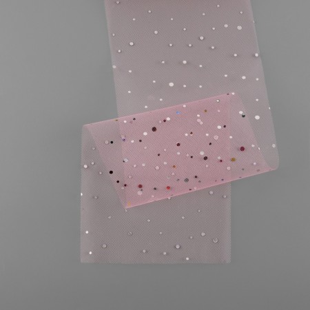 Fatin with multi -colored sparkles, 15 cm, 11 ± 1 g/sq.m, 23 ± 1 m, pink # 8 color-4