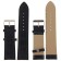 24 mm watch strap, leatherette, black, 19 cm