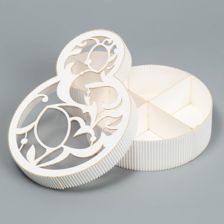 Gift box, confectionery packaging "March 8" White, 22 x 16 x 5 cm-1