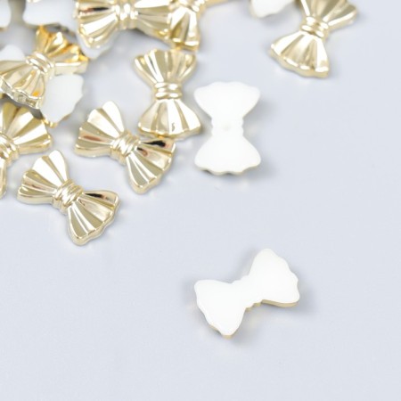 Decor for creativity plastic "Bows" gold set 30 pcs 0.9x1.3 cm-1