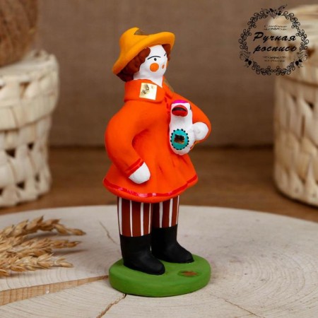 Dymkovo toy "Man with a gift", mix