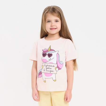 T-shirt Children's KAFTAN "Unicorn" R.34 (122-128), pink
