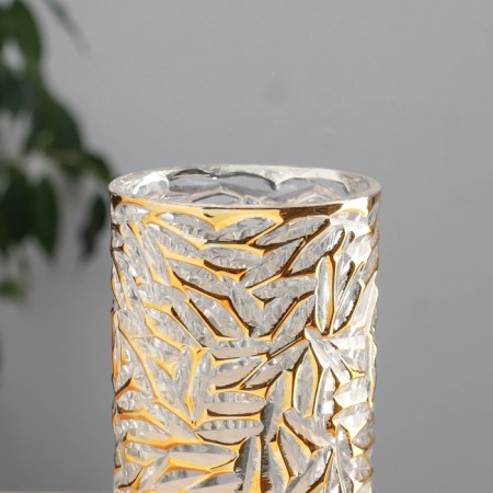 VAZA Glass “Milagros” Patterns top, 24x9 cm, transparent-2