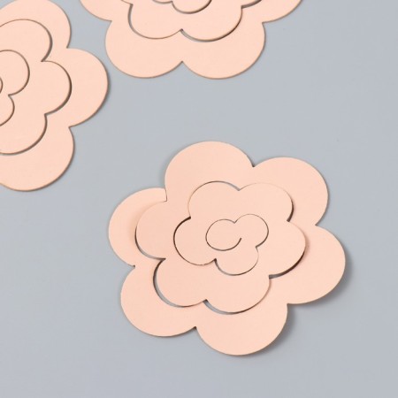 The workpiece of Foamiran "Flower Curly" 10x9.5 cm set 5 pcs. peach-1