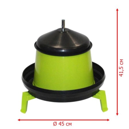 Bunker feeder for poultry at 10 kg, on legs, plastic-1